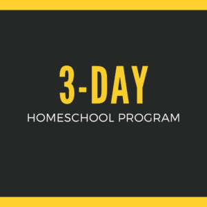 3-Day Homeschool Program | Grades K-8th | Tuesdays-Wednesdays-Thursdays
