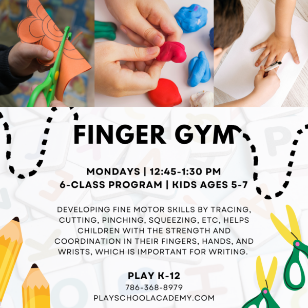 Finger Gym (Fine Motor Skills Development) - Jan 6th - Feb 24th - 12:45-1:30PM - Ages 5-7