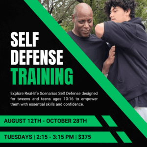 Self-Defense Training | Aug 12th - Oct 28th | Tuesdays | 2:15-3:15PM | Ages 10-16
